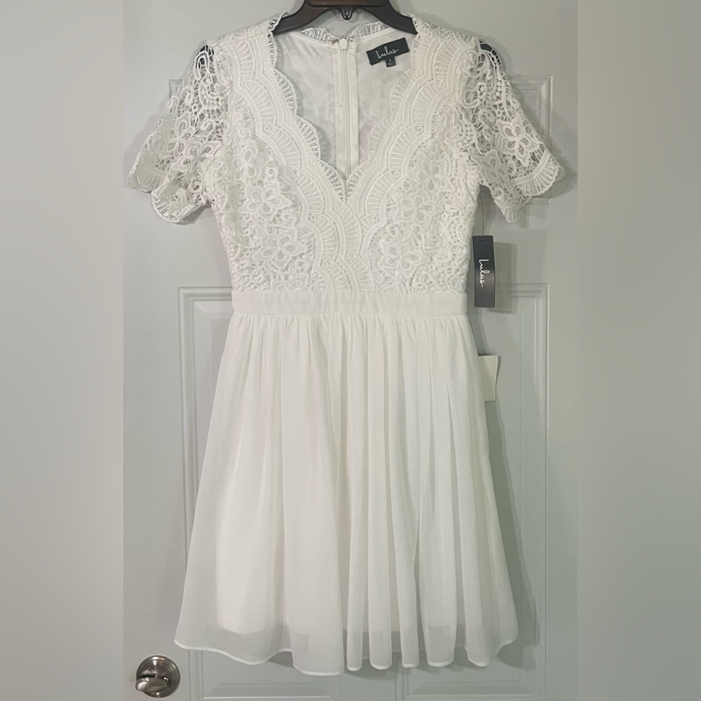 Lulus Dress Women Size Small White Lace Bride Bachelorette Rehearsal Dinner
